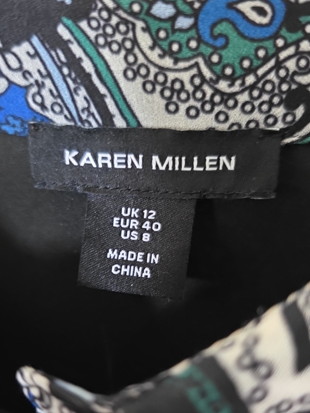 Karen Millen Tile Print Georgette Pleated Woven Shirt Dress, US 8 - Picture 9 of 10